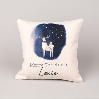 Personalised Winter Deer Throw Cushion