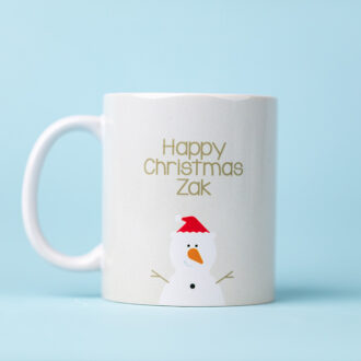 Personalised Snowman Christmas Mug
