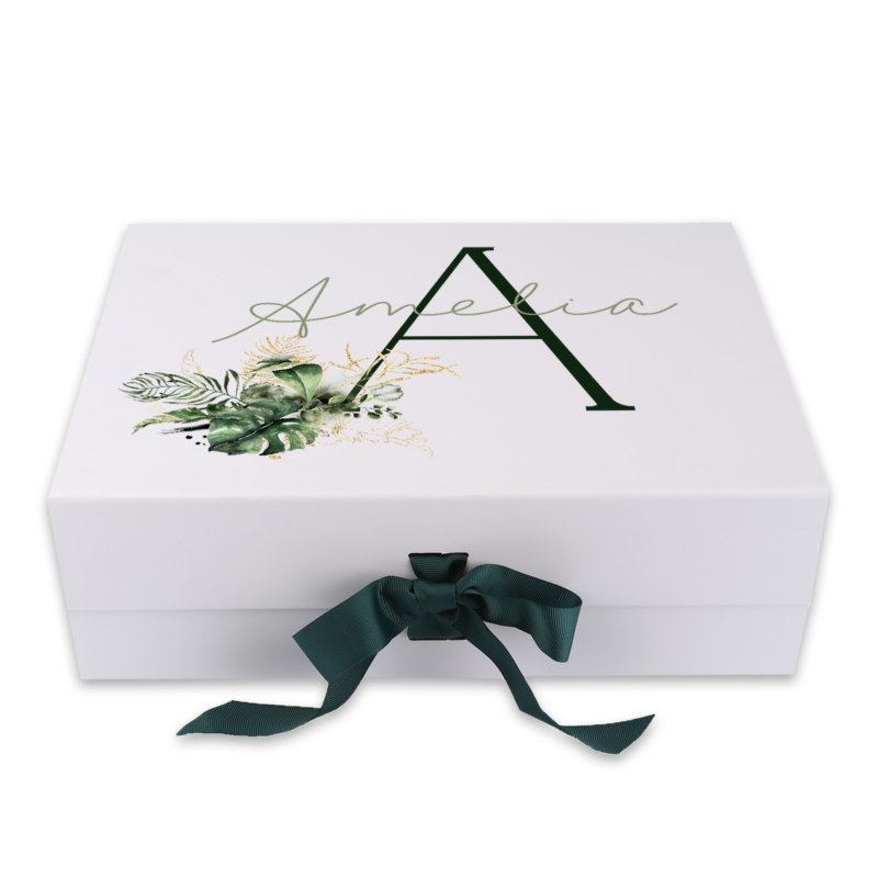 Personalised Green Luxe Alphabet Gift Box