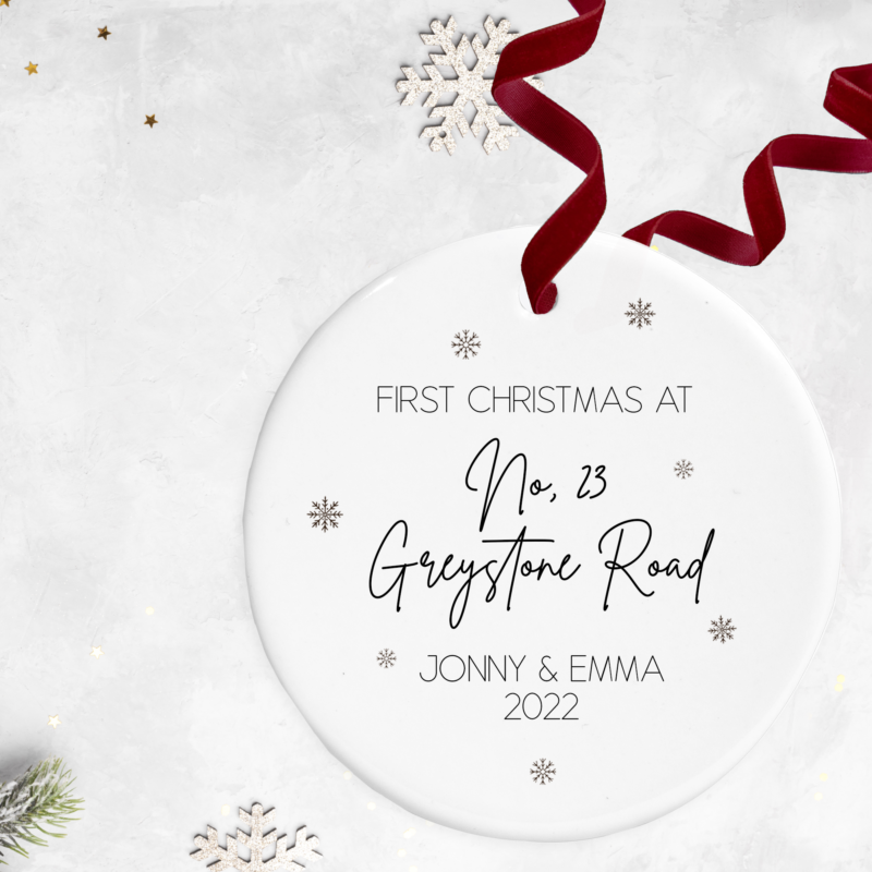 Personalised Ceramic New Home Christmas Disc