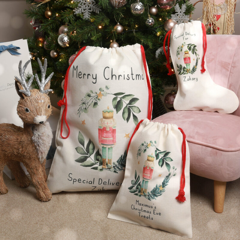 Personalised Special Delivery Nutcracker Christmas Small Santa Sack
