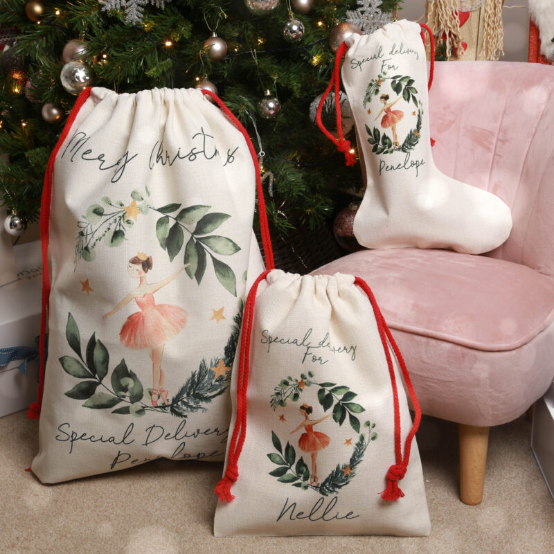 Personalised Special Delivery Sugarplum Fairy Christmas Large Santa Sack
