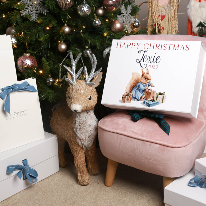 Personalised Christmas Squirrel Gift Box