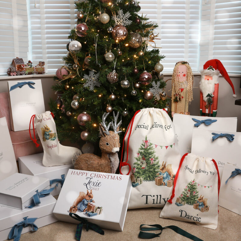 Personalised Special Delivery Squirrel Christmas Small Santa Sack